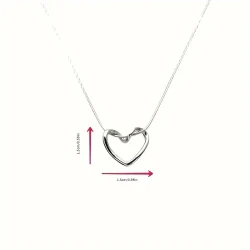 A Delicate Hollowed-out Peach Heart-shaped Minimalist Collarbone Pendant Necklace – The Perfect Gift for Ladies