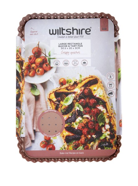 Rose Gold Perforated Large Rectangle Tart Pan - Wiltshire