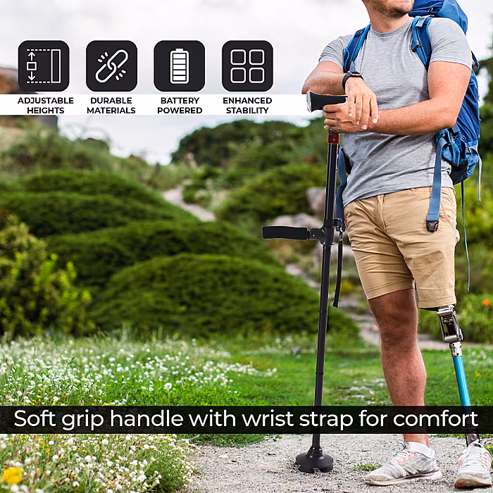 Smart Easy Up Cane With 2 Handle & Anti Slip Base