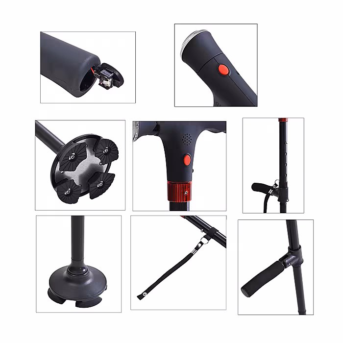 Smart Easy Up Cane With 2 Handle & Anti Slip Base