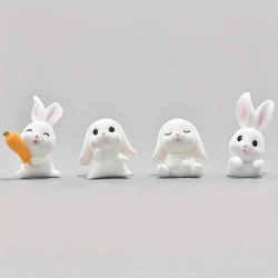 Classic Style Plastic Cartoon Rabbit Miniatures for Tabletop Decor