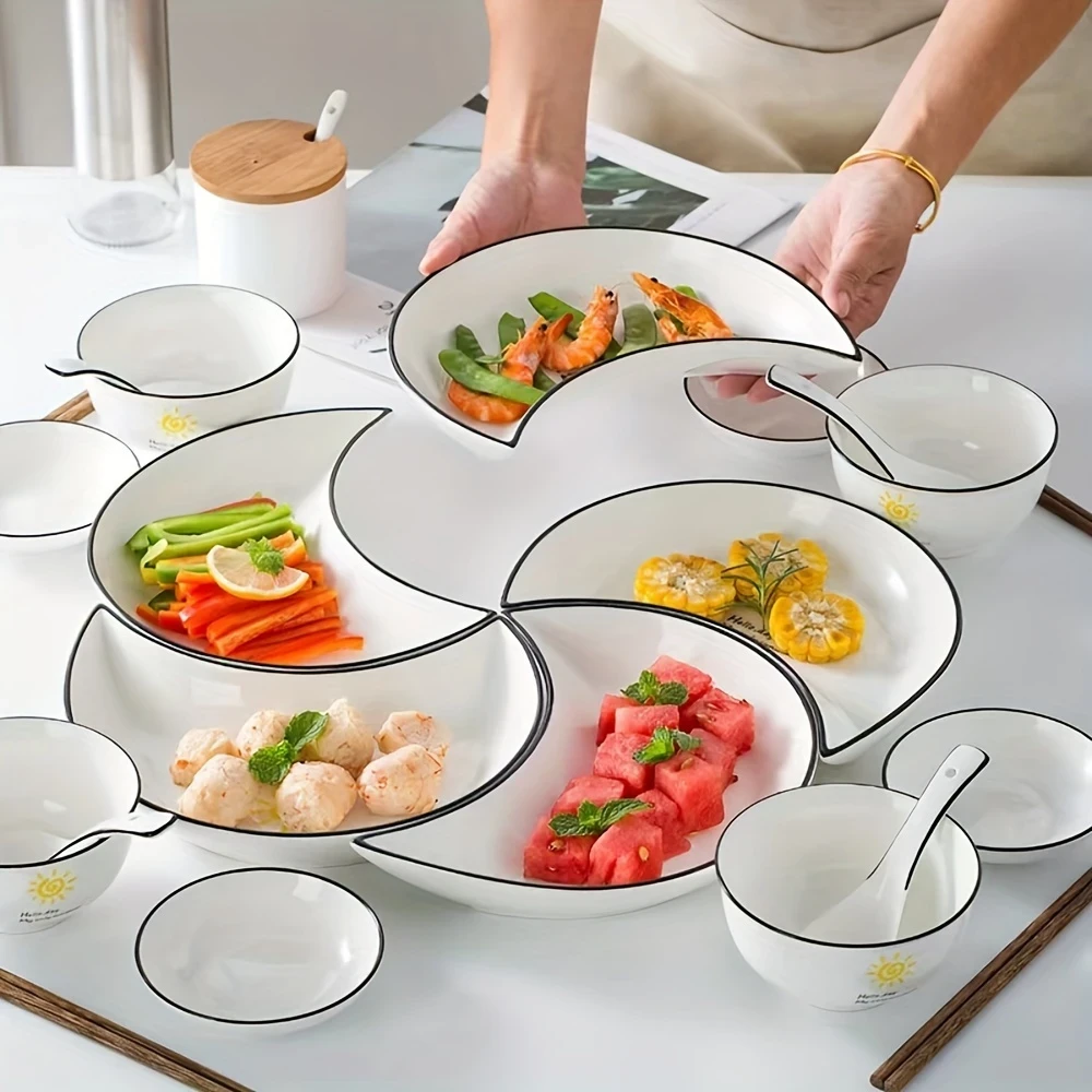 3/4/5pcs Ceramic Dinner Plate Set