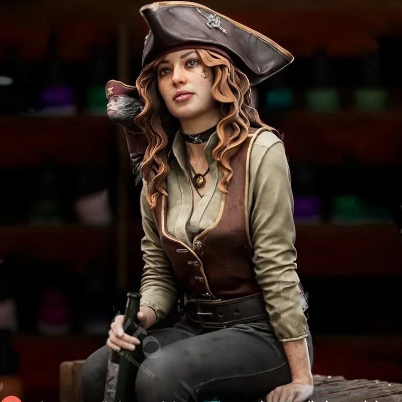 1/24 Scale Female Pirate Captain Lyra Resin Figure – Assembled Model Kit