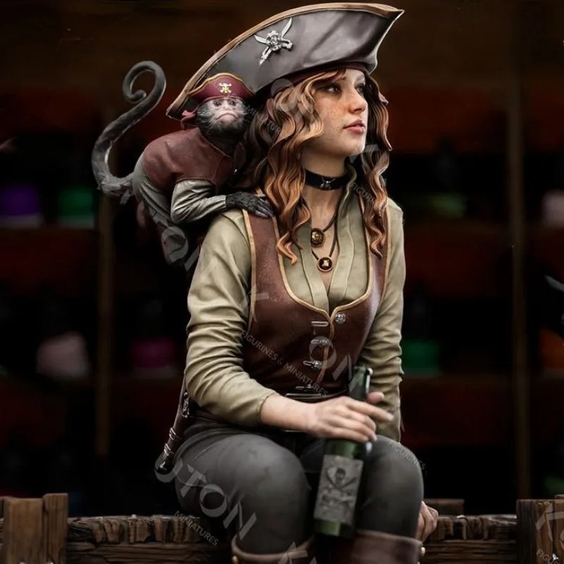 1/24 Scale Female Pirate Captain Lyra Resin Figure – Assembled Model Kit