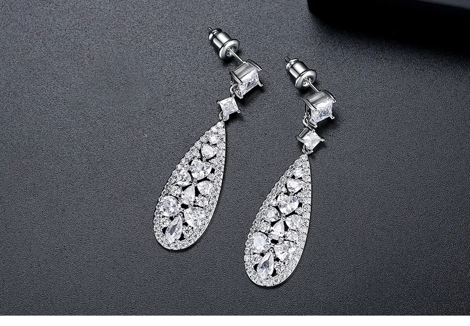 Long Earrings Flash Copper Inlaid Zircon Ear European And American Ornament
