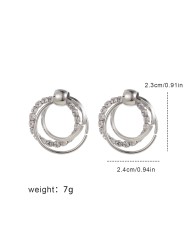 Fashion All-match Diamond Circle Ear Studs