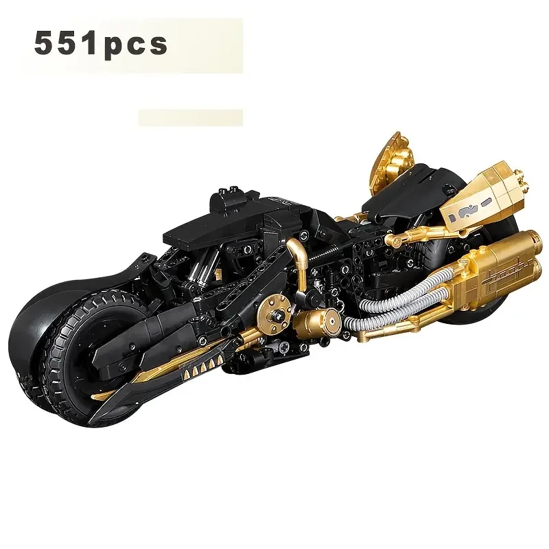 New 1:10 Technical Series Classic Cyber Style Motorcycle Famous Bat Moto Building Blocks Road Racing Bricks Model High Difficulty Kid Assembly Toy